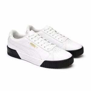 Puma Classic White Sneakers Black Soles | Leather Low-Top Casual Shoes